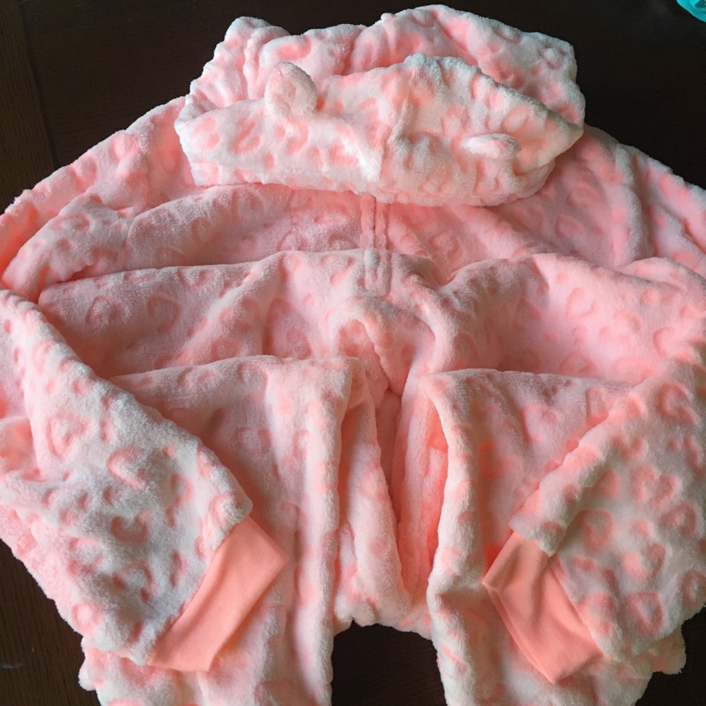 Bright pink cozy leopard onesie